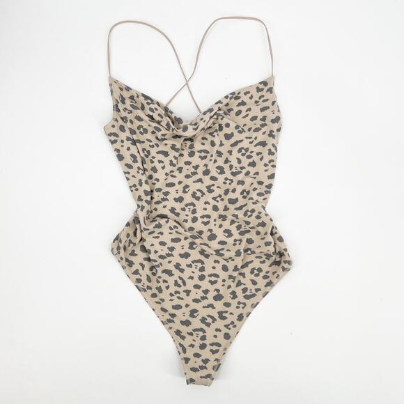 Abercrombie & Fitch Animal Print Cowl Neck Bodysuit Size Medium - Picture 5 of 8